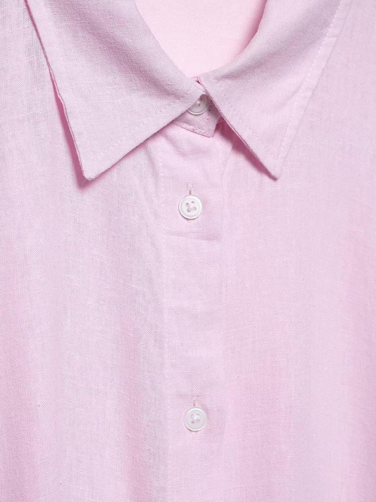 TAOP&ZA Women's Spring/Summer Waist-Tie Long Sleeve Shirt with Turn-Down Collar