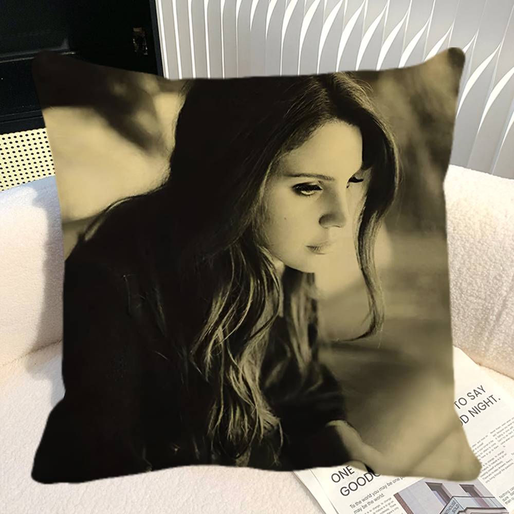 Nordische Vintage-Ästhetik Lana Del Rey Kissenbezug Quadratisches Kissen Schlafzimmer Sofa Freizeit Komfortkissen Auto Heimdekoration