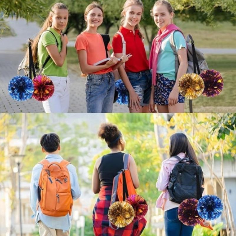 Cheerleader Poms Holder Cheerleading Accessory Adjustable Cheer Pom Straps Storage Equipment (Poms NOT Included)