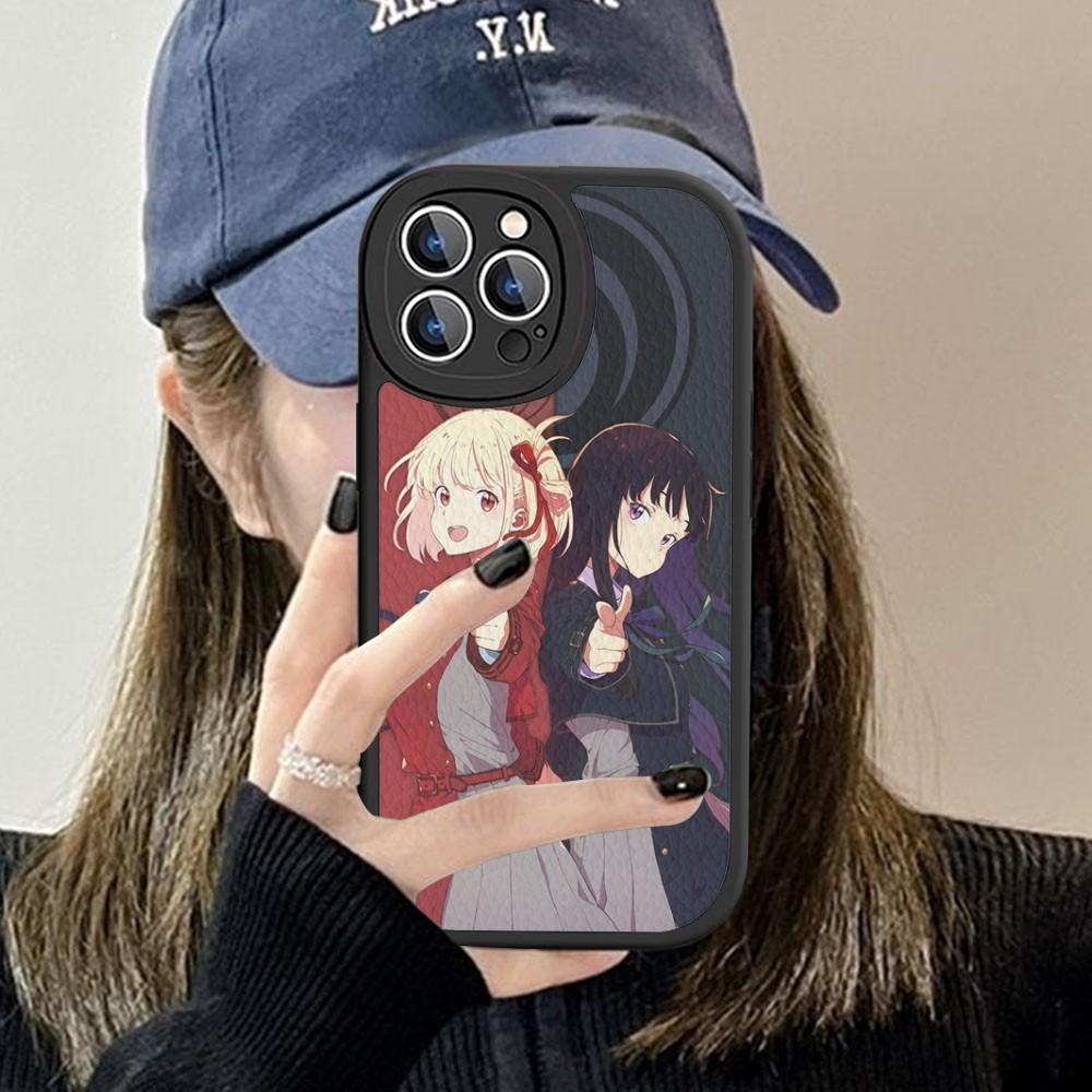 Anime Lycoris R-Recoil Phone Case Hard Leather For iPhone 14 13 12 Mini 11 14 Pro Max Xs X Xr 7 8 Plus Fundas