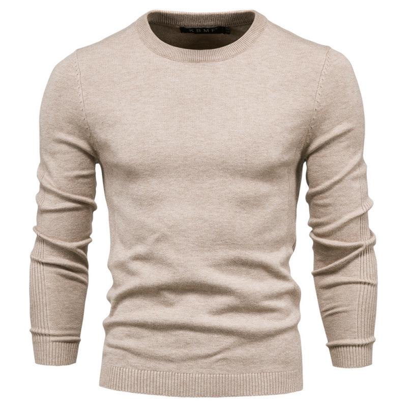 Men's High Collar Casual Knitted Pullover Sweater for Autumn and Winter