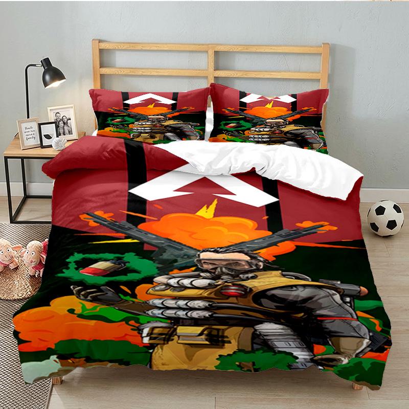 3PCS Apex Bedding Set Printed Duvet Cover Closure Includes 1 Duvet Cover & 2 Pillowcases for All Seasons Bedroom Decor