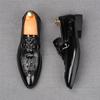 Fashion New Men's Pointed  Business Crocodile Pattern Casual Shoes Male Designer Slip On Loafers Homecoming Wedding Dress Footwear