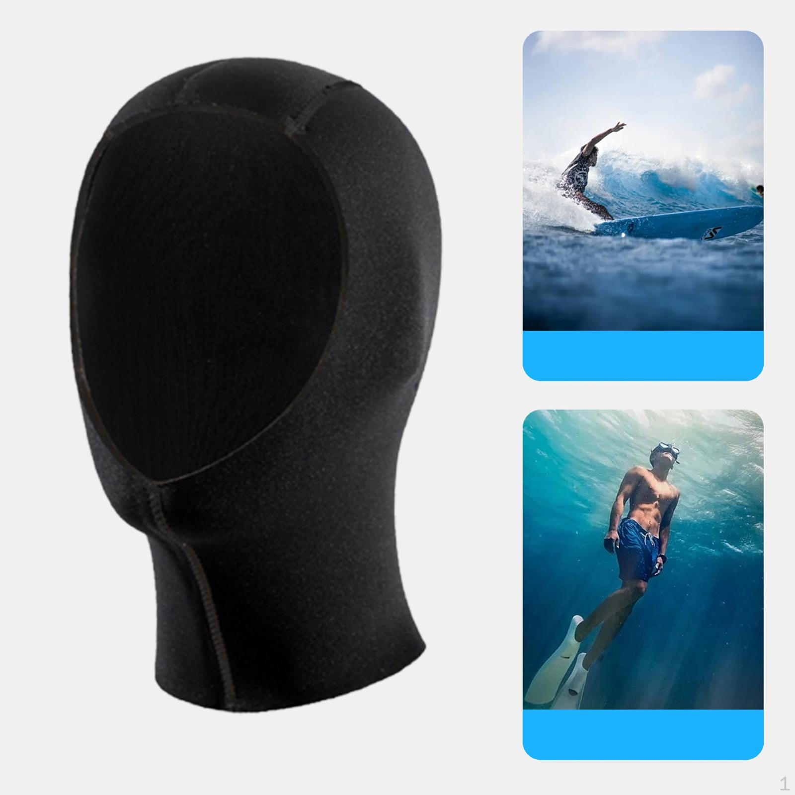Diving Hood Neoprene Wetsuit Dive Headgear Accessories Swimming Cap Thermal for Kayaking 3mm S to M
