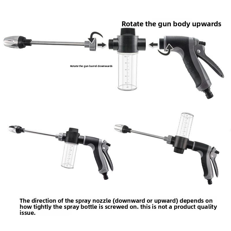 High Pressure Water Gun For Car Wash Gardening With Foam Bottle And Extended Rod