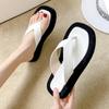 2025 Spring New Cool Slippers Women's Pinch Feet Thick-soled Flip-flops Women's Sandals Wear Flat Beach Lazy Shoes 888