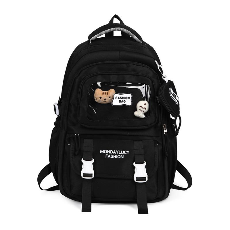 Spring New Student Backpack Japanese Solid Color Small Fresh Junior and Senior High School Student Bag Large Capacity Backpack.