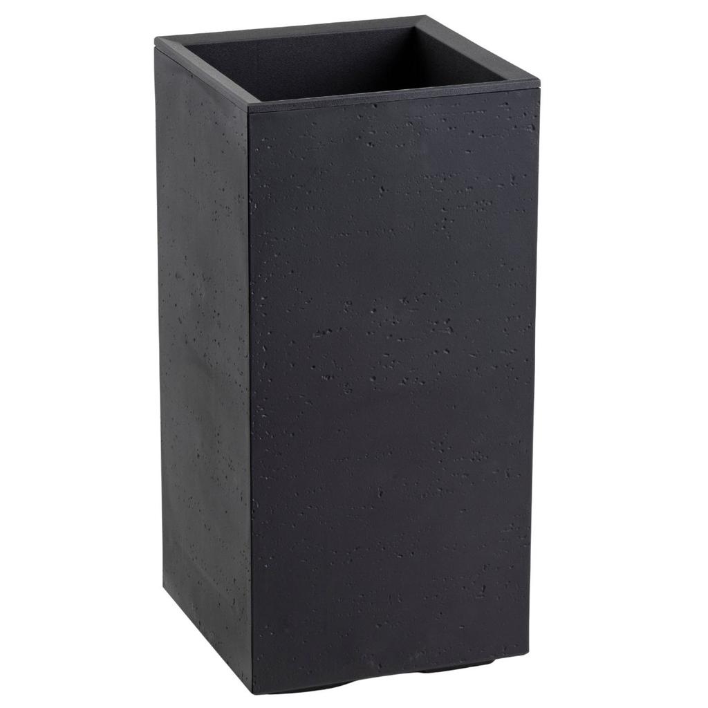 Donica Betonique Na Kółkach Recykling Czarny 30X30Xh60 Cm