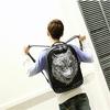 Men's Personality 3D Fierce Wolf Head Backpack Computer Backpack