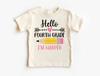 Personalized Hello Fourth Grade Kids Shirt, Custom Child's Name Pencil Tee, Back To School 4th Grader Outfit, Unisex Youth Kids Clothing