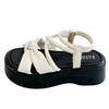 Feenwind Dicksohlige Coole Hausschuhe Damen Sommerbekleidung 2025 neu Französische Zehenfreie Studenten Schleife mit Rock Sandalen