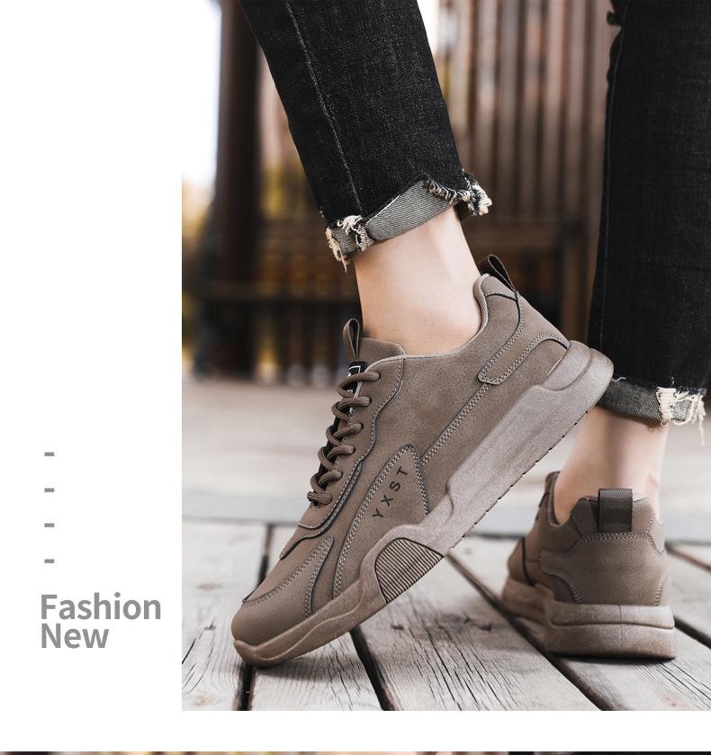 Men's Versatile Leather Lace-up Casual Sneakers - Breathable, Comfortable, Non-slip for Spring & Autumn 2025