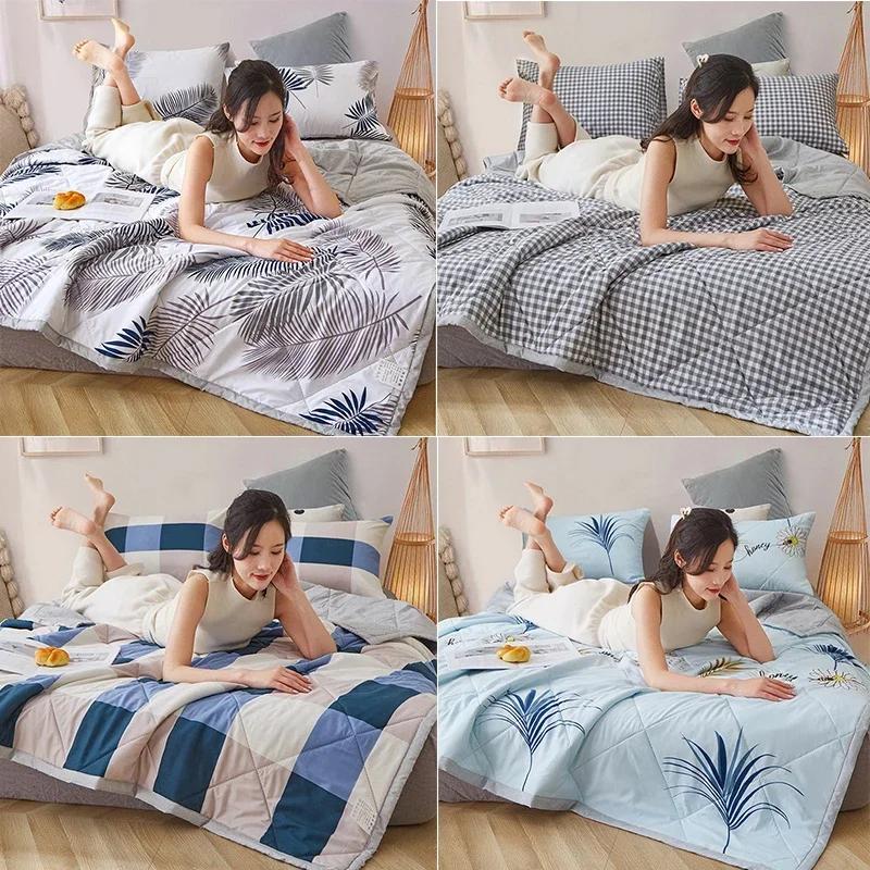 2024 Summer Cotton Quilts Thin Air-conditioning Comforter Soft Breathable Office Nap Blanket Quilted Bed Covers and Bedspreads