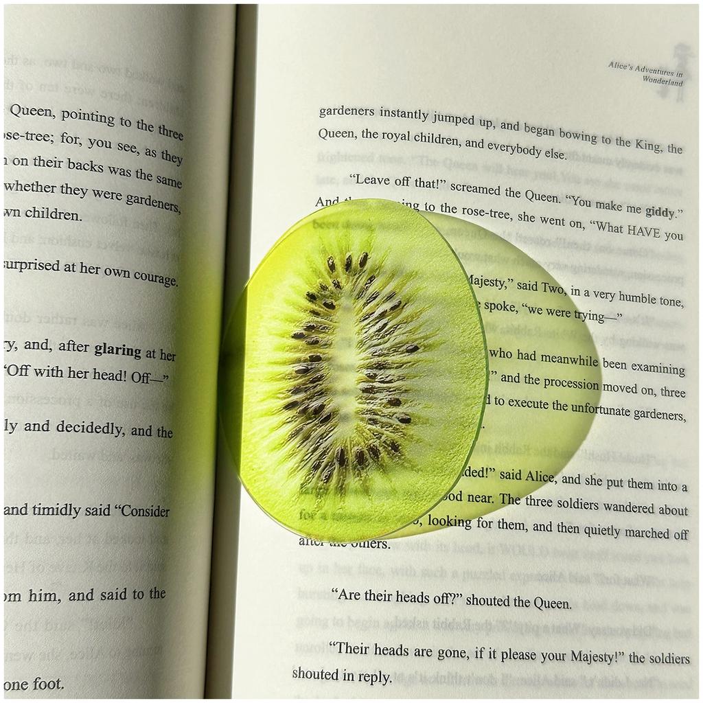 1pc Delicate Transparent Acrylic Simulation Apple Bookmark Reading Mark Student Gift Premium Feeling Cute Grape Tomato Bookmarks