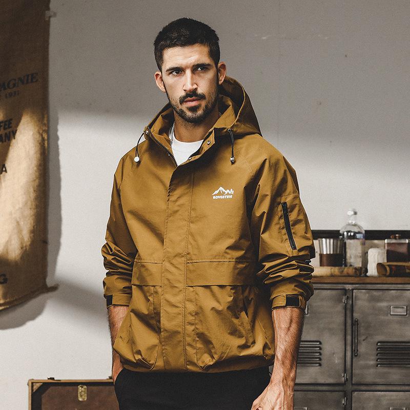 2025 Jierenuo Men s Mountain Hooded Jacket - Spring/Autumn Outdoor Commuting Workwear 2XL for 80-90 kg