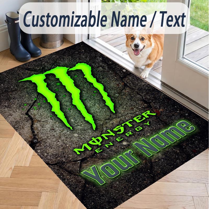 Benutzerdefinierter Teppich mit Aufdruck Monster Energy Rutschfester Bodenbelag Für Heimzimmerdekoration