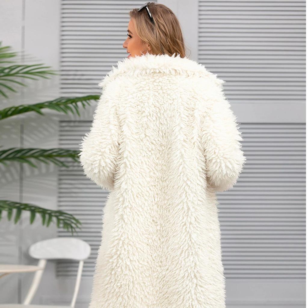 Women's Faux Fur Coat Top Plush Lapel Coat Long Fashion Autumn And Winter New Style