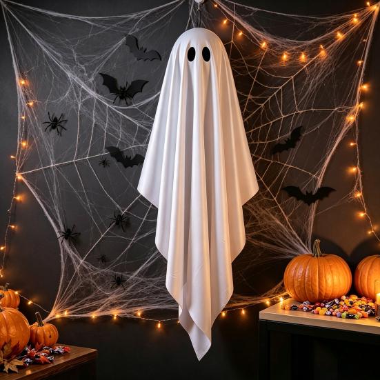 Outdoor Halloween Decorations Hanging Ghost Decoration, Large Spooky with Hook Entrance Ornaments for Tree, Front Yard, Patio, Lawn, Garden,