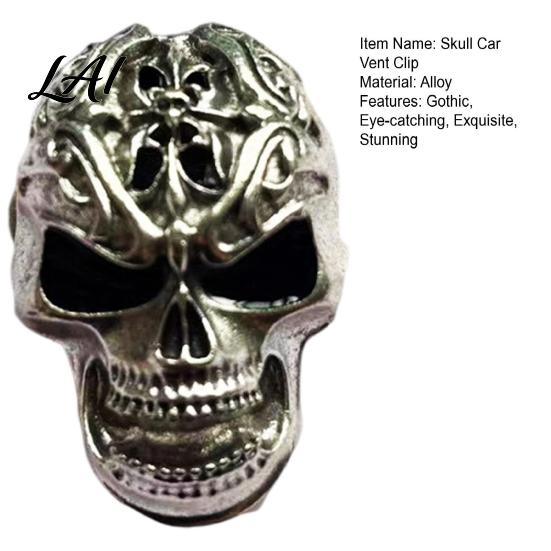 Alloy Skull Auto Air Freshener Holder Car Vent Clip Retro Dashboard Stylish Decoration Trim Funny Head Interior Accessories Personalized Gift
