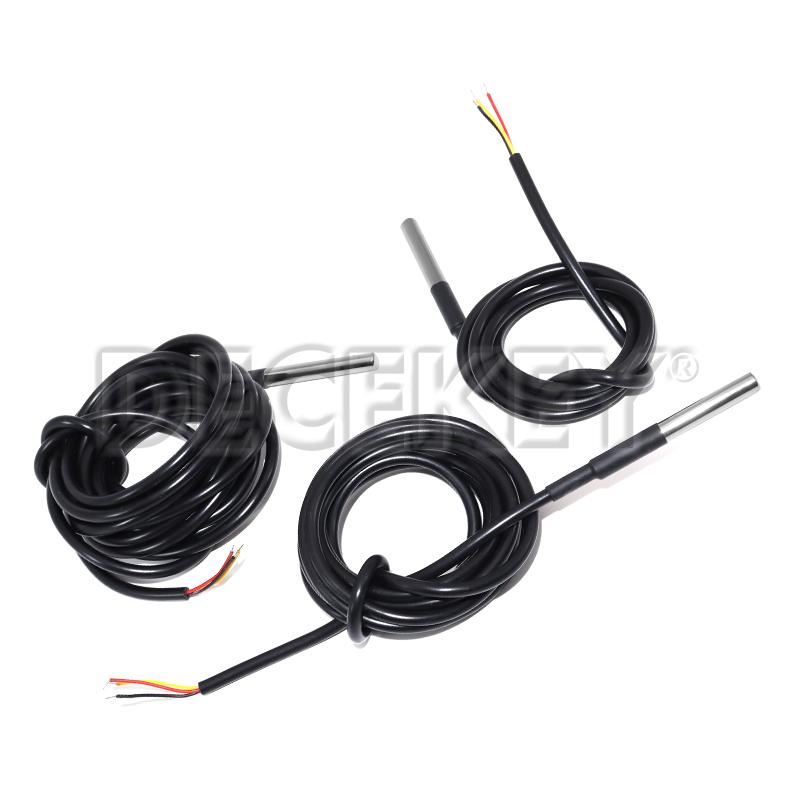 Stainless Steel Waterproof DS18b20 1/2/3M Thread Temperature Probe Temperature Sensor 18B20 Cable For Arduino