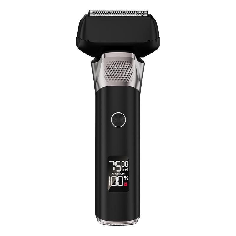 2025 High-Power Men's Electric Shaver with Digital Display & Washable Five-Blade Beard Trimmer
