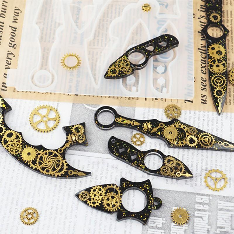 Ninja Tool Naruto Shuriken Keychain Resin Mold DIY Silicone Mold Knife Shape Keychain Mould