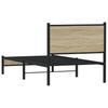 Vidaxl Metal Bed Frame, Without Mattress, Sonoma Oak, 90X190 Cm