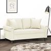 Vidaxl 2-Seater Sofa With Cushions, Cream, 120 Cm, Velvet