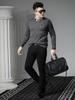 European Style 2025 Autumn and Winter New V-Neck Sweater for Men, Faux Two-Piece Knitwear, Trendy Brand with Gold Stamping, Warm Knitted Sweater