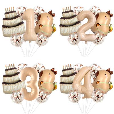 Cartoon Kapibara Aluminum Film Balloon Birthday Theme Cake Balloon Birthday Decoration