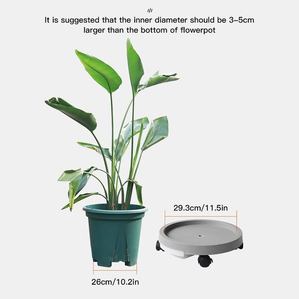 Thickened 14inch Heavy Duty Plant Stand Pallet Rack Gardens Flower Pot Caddies Mobile Round Caster Tray Planter