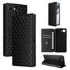 Cubic Grid Texture Flip Leather Phone Case