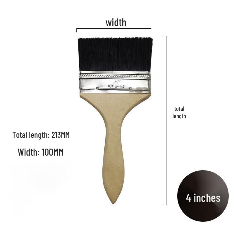 Shenglianxing Wood Handle Black Bristle Utility Brush Set (10-Pack)