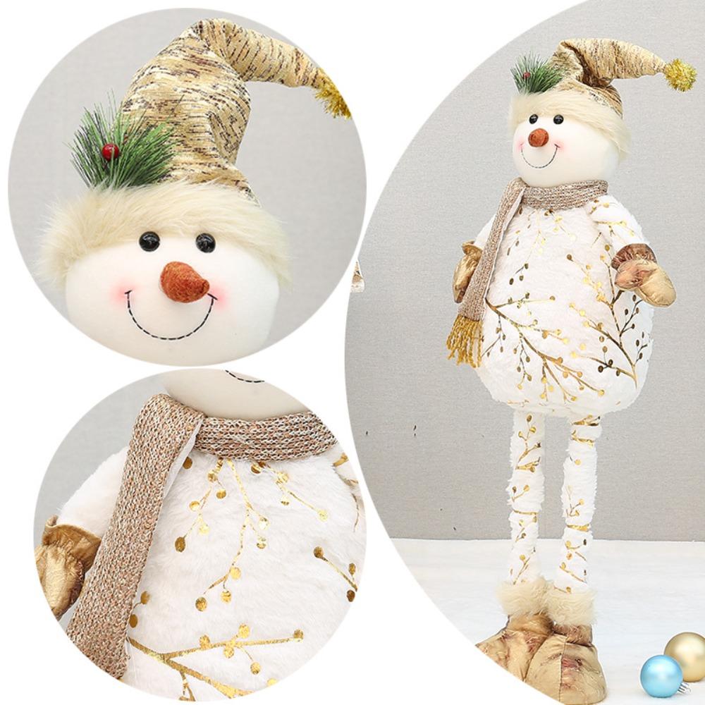 Gilding Christmas Snowman Telescopic Doll Festival Printing Christmas Doll Elf Cartoon Soft Merry Christmas Decoration