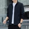 Mens Casual Baseball-Style Jacket Loose Fit Nylon Windproof Outerwear Middle-Aged Adults