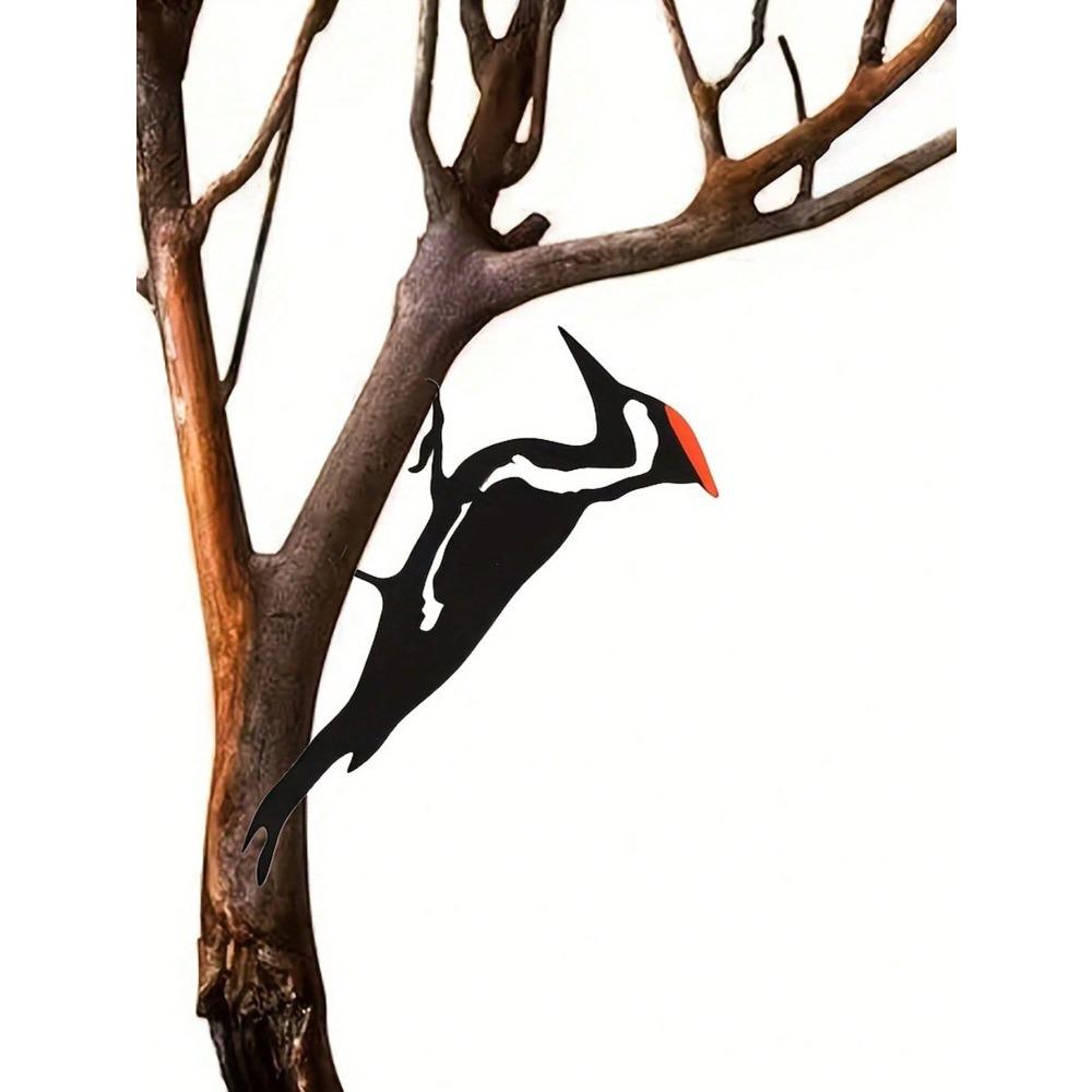 

Unique Metal Woodpecker Silhouette Wall Art, Rustproof Garden Decor for Outdoor Patio, Funny Housewarming Gift TY6235