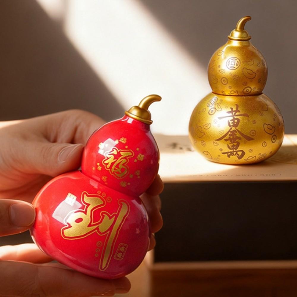 Smooth Lucky Gourd Ornaments Solar Energy Wealth Gourd Figurine Lucky Gourd Statue Living Room