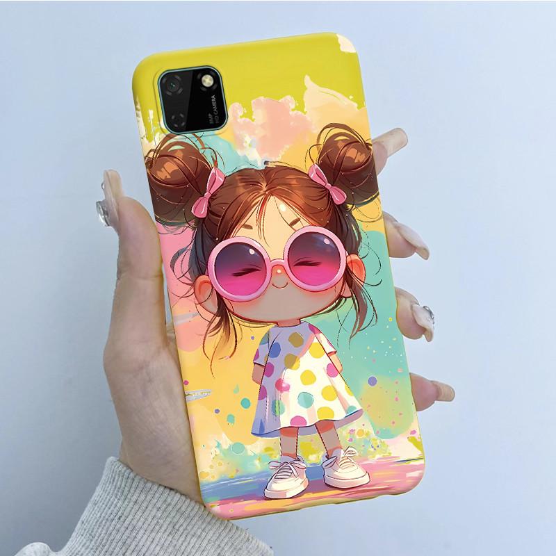 For Huawei Y5p Phone Case DRA-LX9 Butterfly Flower Girl Design Soft Silicone TPU Back Housing for Honor 9S HuaweiY5p Y 5p Covers