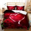 3D Romantic Love Sengesett Love HD digitalt trykk Dynetrekk og putetrekk 2/3 Romantisk hjemmedekorasjon i full størrelse til Valentinsdagen