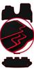 Velour Floor Mats with Red Edge For: Peugeot 807 7-seater (2002-2014)