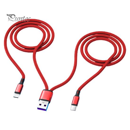

Зарядный кабель 5A Quick Charge 2 в 1 нейлоновый плетеный 1,2 м для Android/Type-C/iOS Data USB провод для дома 1 красный