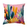 Vibrant Flowers And Cacti Cushions Pillowcase Polyester Cushion Cover Throw Pillow Pillowcover Home Car Sofa Decor
