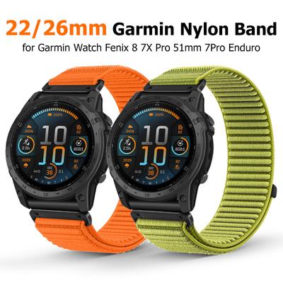22mm 26mm Nylon Band for Garmin Watch Tactix 8 51mm Fenix 8 7X Pro Instinct 3 50mm Quick Fit Loop Strap for Garmin Fenix 8 47mm