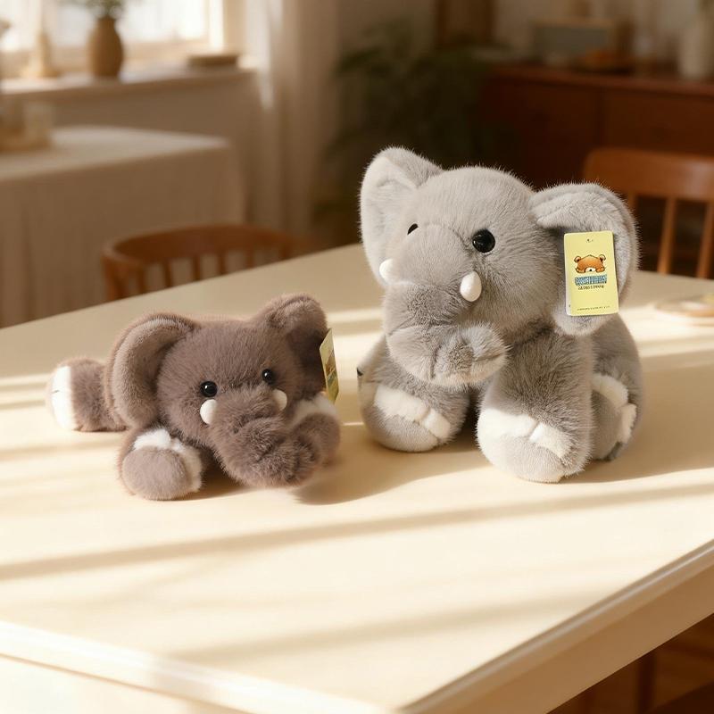 Lying Prone Baby Elephant Plush Toys Cozy Fluffy Cartoon Appease Animal Doll Warm Home Throw Pillow Cute Birthday Gift
