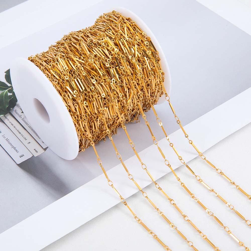 No Fade 1meter Stainless Steel Spiral Twist Stick Link Chain Wave Metal Chain for DIY Necklaces Bracelet Jewelry Making Findings