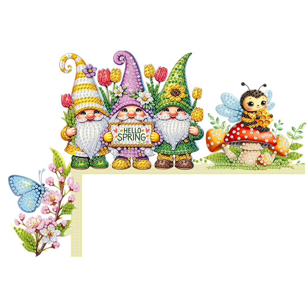 2D Flachmuster Weihnachts-Türrahmen Dekorationen DIY Diamantmalerei Ornamente Set Tür Eckdeko für Innen Außen Wand