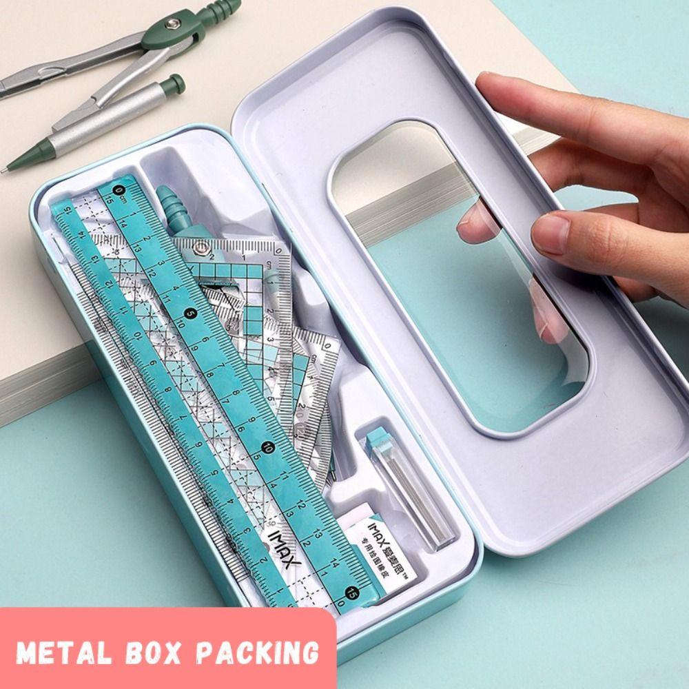 7/8PCS Straight Ruler Ruler Compasses Set Set Square Stationery Ruler Set Office School