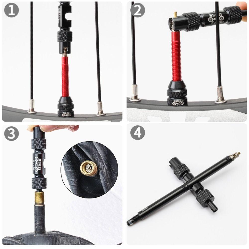 1 Set with Wrench Tubeless Tire Valves Aluminum Zinc Zinc Alloy Schrader Valve Kits Bicycle Repair