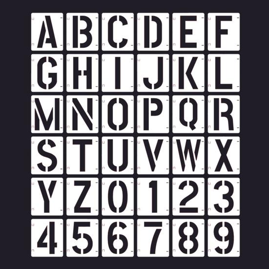 Letter Stencils And Numbers PET Reusable Templates for DIY Art Crafts 26 Letters 10 Numbers Comprehensive Stencil Set for Wood Signage Cake Decorating