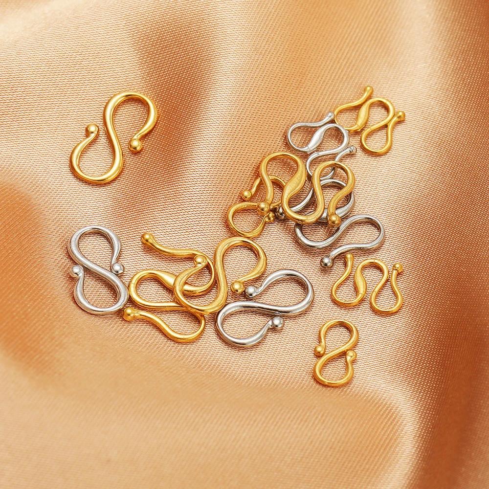 20pcs Stainless Steel W Shape Necklace Clasps Hooks for DIY Jewelry Making Finding Bracelets Supplies Accessories Wholesale